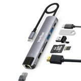 Verilux 7-in-1 USB-C Hub for Laptop, 4K@60Hz HDMI, Ethernet, PD, USB3.0