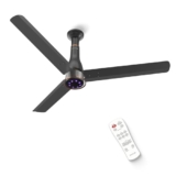 Polycab Wizzy Prime 1200mm BLDC Ceiling Fan with remote |BEE 5 Star Rated, Higher Air Delivery|LED Indicator,Reverse,Boost,Sleep and Breeze Mode,Free Installation|3 Years Warranty 【Matt Black】
