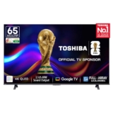 Toshiba 164 cm (65 Inches) 4K Ultra HD Smart QLED Google TV | Dolby Vision Atmos, HDR10+ | 2.1 CH 49W Powerful Speakers with Sub Woofer | VRR 120 Hz & Game Mode | REGZA Engine ZR | 65M550NP (Black)