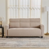 Home Centre 3 Seater Helios Emily Fabric Sofa| Fabric Sofa| (Beige) |1 Year Warranty