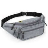 FATMUG Waist Pouch, Money Belt Pouch for Travel, Running, Jogging, Cycling, Hiking, Outdoor- Light Grey