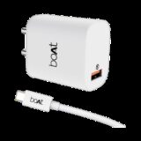 boAt 18W Power WCD QC3A Charger combo (Type C )(White, Cable Included)