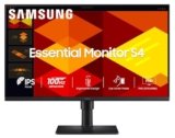 Samsung Essential Series S4 Flat Monitor 27 Inch (68.6 cm) FHD (1,920 x 1,080 Resolution), 100 Hz, IPS Panel, 5ms(GTG), Display Port, HDMI, USB Hub, USB-B Upstream Port, HAS (LS27D400GAWXXL, Black)