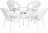 UrbanEscape Metal Table & Chair Set(Finish Color – White Balcony/Outdoor/Coffee, Pre-assembled)