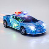 twist n turn 3D Police Friction Car Toy with Lights & Music(White)