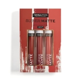 Makeup Revolution Lipstick Set Multi (Matte) Intensely Pigmented & Long-Lasting, Velvet Water Proof Lip Makeup, Vegan & Cruelty-Free (3)