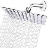 NearMoon Stainless Steel Rain Shower Head, 8 Inch, Silver