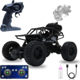 Wonder Rock Master RC Car | Type-C Smoke Function Remote Control Off-Road Crawler(Black)