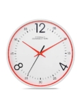 French Connection Plastic Elegant Decorative White Analog Wall Clock with Red Rim – Size 12 Inches – Fcwc04-A
