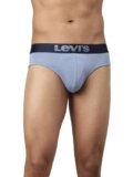 Levi’s 031 Supima Cotton Premium Brief for Men with Tag Free Comfort, Smartskin Technology (Blue)