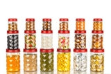 Tosaa Plastic Pet Storage Jar And Container, Set Of 18 (6 Pcs X 120Ml Each, 6 Pcs X 650Ml Each, 6 Pcs X 1.20Ltrs Each), Red|Air Tight |Kitchen Organiser|Bpa Free|Stackable