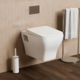 WASSMIST Commode Toilet | Western commode for toilet/bathroom | Modern Flush System with BOX RIM Wall Mount Commode
