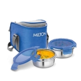 MILTON Cube 2 Lunch Box, 300 ml, Set of 2, Blue