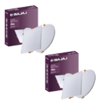 Bajaj Polycarbonate Ivora Neo Plus LED Panel | 12W Square LED Surface Light | Modern Multicolor Lights for Living Room, Bedroom and Hall | Cool Day Light (Pack of 2)