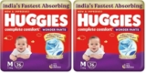 Huggies Complete Comfort Wonder Pants | Pant Style Baby Diapers Medium Size (M), 76 Count | India’s Fastest Absorbing Diaper, Prevents Diaper Rash, Ideal for 7 to 12 Kgs (Pack of 2)