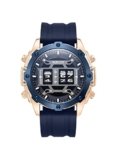 Kenneth Cole Reaction Blue Silicon Strap Sports Wear Drum Roller Watch for Men’s – KRWGQ9006903