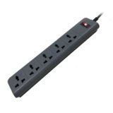 LAPCARE SURGEE 5 Multiplug Extension Cord Power Strip Surge Protection Board | 5 Power Socket |3M Cord |1500w | Fire Proof Material | Short Circuit Protection | BIS Certified (Black)