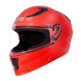 STUDDS Raider Street ISI Certified Full Face Helmet for Men and Women with Clear Visor (Red – L)