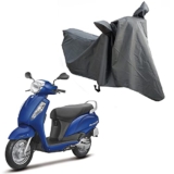 Oshotto Water and Dust Proof Double Mirror Pocket Spyro Bike Body Cover Compatible with Suzuki Access (Grey)