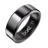 boAt SmartRing Active Plus, Auto HR, Sleep, SpO2, Stress & Skin Temperature Monitor, Stainless-Steel Build, 5 ATM, Weighs Only 5 gm, Portable Charging Case, smart Ring for Men (11, Midnight Black)