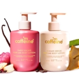 mCaffeine Perfume Body Lotion Combo – Sweet Escape & Summer Breeze | Niacinamide, Cocoa & Shea Butter | Deep Moisturization for Winter Dry Skin| Lightweight, Non-Sticky Daily Use Bodylotion| Fruity & Aqua Scent – 300ml x 2