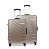 Film Classic Light-Weight & Durable Polycarbonate Brown DOTS Unisex Hard Luggage|Set of 2 (L+M)|8 Smooth Spinner TPV Wheels| Outer Combi Lock | Trolley Bag