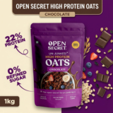 OPEN SECRET High Protein Oats Healthy Breakfast Mix of Protein & Fibre 0 Refined Sugar Pouch(1 kg)