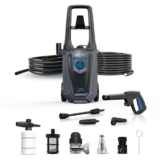 Amazon Basics Pressure Washer 1800W, 130 Bar, 6.5 L/min Flow, 10m Hose, Copper Winding Motor, Auto Stop, 5m Power Cord | Includes 10 Accessories | Ideal for Car, Bike and Outdoor Cleaning