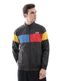 The Indian Garage Co Men’s Polyester Regular Fit Standard Length Windcheater Jacket (1121-Wch-09-2_Black 2XL), X-Large