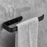 Plantex Space Aluminium Napkin Holder for Wash Basin/Towel Hanger for Bathroom/Napkin Holder in Kitchen/Bathroom Accessories (Black – Powder Coated)