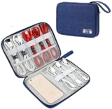 Seagull flight of fashion Nylon Single Layer Electronic Gadget Organizer Case, Tech Kit Accessories Organizer Bag – 25 X 19 X 2 Cm – Navy Blue – Model 1