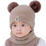 REFFER Baby Winter caps Unisex Beanie fit for 6 Months to 3 Years Old Toddler Baby Winter Caps for Kids Boy’s and Girl’s Free Size (Beige Plus)