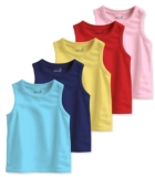 minicult Cotton Kids Vests in Solid Colors (Yellow)(Pack of 5)(6-9 MTS)