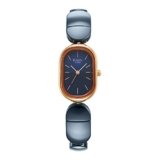 Titan Raga Ceramics Quartz Analog Midnight Blue Dial Two Toned Blue Ceramic & Rose Gold Stainless Steel Strap Watch for Women – NS95147KD01
