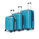 YAYAVAR Set of 3 Cabin & Check-in Medium,Large-74;64;54 CM, 360 Degree Rotating Wheels,Polycarbonate Material,Hard Luggage with Telescopic Handle and Combination Locking Mechanism,Lyon(Set of 3,Teal)