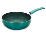 Nirlon Galaxy Induction Base Non Stick Aluminium Deep Kadhai|Wok|Kadai [24cm|Green]
