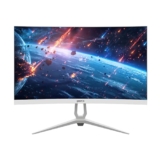 GEONIX Neon 27-Inch Curved Full HD Monitor (68.58 cm) 120Hz Refresh Rate, 5ms Response Time, 3000:1 Contrast Ratio, Built-in Speakers, 1920×1080, White, 3-Year Warranty