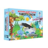 RATNA’S Wooden Jigsaw Story Puzzle Thirsty Crow for Kids 54 Pieces (6 Puzzles, 9 Pieces Each) 14 x 14 cm