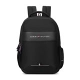 Tommy Hilfiger Joshua Polyester Unisex 15 Inch Laptop Backpack – Black | 21 Ltr Capacity| Padded & Adjustable Strap | Water Resistant | 3 Compartment | Water Bottle Holder | USB Cable holder Pocket