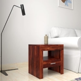 Amazon Brand – Solimo Lenity Solid Sheesham Wood Bedside Table with 1 Drawer (Honey Finish)