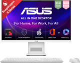 ASUS AiO V400 Series,VM441QA-TWAP001WS,Touch screen, MSO 2024 + M365 Basic*, Snapdragon X (16 GB LPDDR5/Windows 11 Home/23.8 Inch Screen/VM441QA-TWAP001WS)(White)