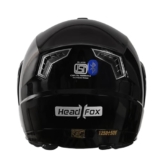 HEADFOX N2 Air 7 Flip-up Helmet for Man & Women with Bluetooth, GPS, Voice Assistance, ENC, Dual Visor, Removable Padding (Glossy Black, XL-62 CM)
