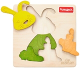 Funskool Ekoplay-Happy Rabbit,Wooden,1 Layer 4 Pieces Pieces,Puzzle,for 3 Year Old Kids and Above,Toy